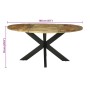 Mesa de Comedor 160 x 160 x 76 cm Madera de mango rugosa