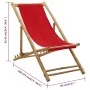 Bamboo and red canvas beach lounger by vidaXL, Garden chairs - Ref: Foro24-313020, Price: 53,45 €, Discount: %