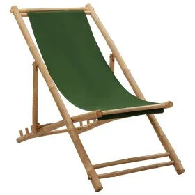 Strandkorb aus Bambus und grünem Segeltuch von vidaXL, Gartenstühle - Ref: Foro24-313021, Preis: 63,43 €, Rabatt: %