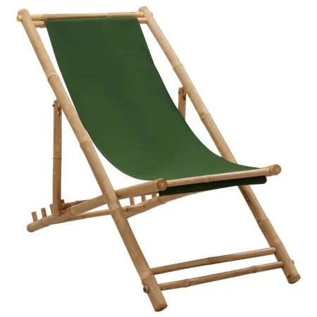 Strandkorb aus Bambus und grünem Segeltuch von vidaXL, Gartenstühle - Ref: Foro24-313021, Preis: 64,26 €, Rabatt: %