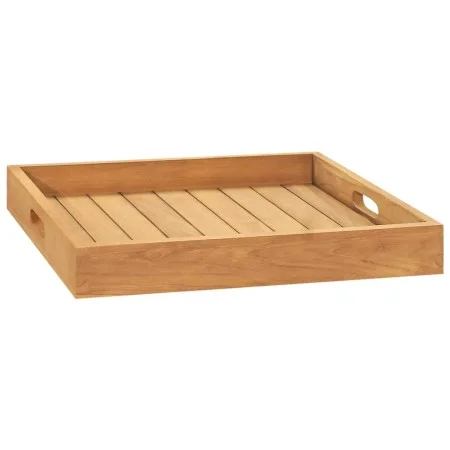 Bandeja de madera de teca maciza 50x50 cm de vidaXL, Fuentes para servir - Ref: Foro24-315457, Precio: 57,02 €, Descuento: %
