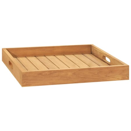 Tablett aus massivem Teakholz, 50 x 50 cm von vidaXL, Servierplatten - Ref: Foro24-315457, Preis: 60,38 €, Rabatt: %