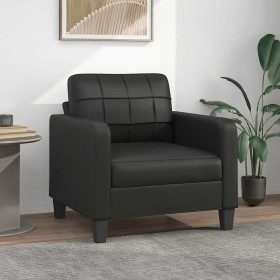 Sillón cuero sintético negro 60 cm Sillón cuero sintético negro 60 cm