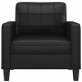 Sillón cuero sintético negro 60 cm
