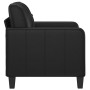 Sillón cuero sintético negro 60 cm