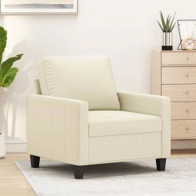 Sillón cuero sintético crema 60 cm Sillón cuero sintético crema 60 cm
