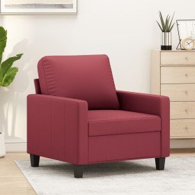 Sillón cuero sintético rojo tinto 60 cm Sillón cuero sintético rojo tinto 60 cm