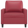 Sillón cuero sintético rojo tinto 60 cm