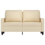 Sofá de 2 plazas de tela color crema 120 cm