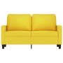 Sofá de 2 plazas de tela amarillo claro 120 cm