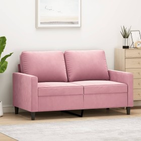 Sofá de 2 plazas terciopelo rosa 120 cm Sofá de 2 plazas terciopelo rosa 120 cm