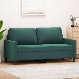 Sofá de 2 plazas de terciopelo verde oscuro 140 cm en Sofás | Comprar online en Foro24