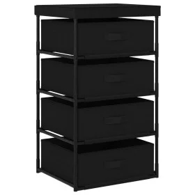Storage rack 4 black steel fabric baskets by vidaXL, Lockers and storage cabinets - Ref: Foro24-322622, Price: 35,38 €, Disco...