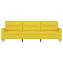 Sofá de 3 plazas de tela amarillo claro 180 cm