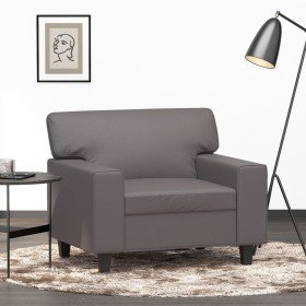 Sillón cuero sintético gris 60 cm Sillón cuero sintético gris 60 cm