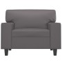 Sillón cuero sintético gris 60 cm