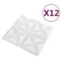 3D wall panels 12 units white origami 3 m² 50x50 cm by vidaXL, Wall covering - Ref: Foro24-340586, Price: 39,48 €, Discount: %