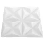 3D wall panels 12 units white origami 3 m² 50x50 cm by vidaXL, Wall covering - Ref: Foro24-340586, Price: 39,48 €, Discount: %