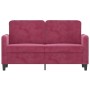 Sofá de 2 plazas de terciopelo rojo tinto 120 cm