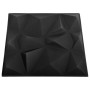Paneles de pared 3D 12 unidades negro diamante 3 m² 50x50 cm
