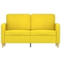 Sofá de 2 plazas de tela amarillo claro 120 cm
