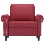 Sillón cuero sintético rojo tinto 60 cm