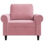 Sillón de terciopelo rosa 60 cm