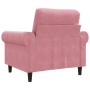 Sillón de terciopelo rosa 60 cm