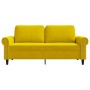 Sofá de 2 plazas terciopelo amarillo 140 cm
