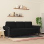 Sofá de 3 plazas terciopelo negro 180 cm