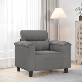 Sillón de tela microfibra gris oscuro 60 cm