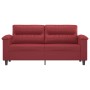 Sofá de 2 plazas de cuero sintético rojo vino 140 cm
