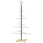 Árbol de Navidad metal negro con base de madera 120 cm