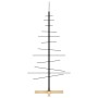 Árbol de Navidad metal negro con base de madera 120 cm