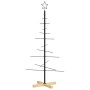 Árbol de Navidad metal negro con base de madera 120 cm