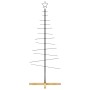 Árbol de Navidad metal negro con base de madera 150 cm