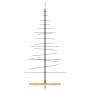 Árbol de Navidad metal negro con base de madera 150 cm
