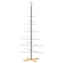 Árbol de Navidad metal negro con base de madera 180 cm