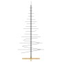 Árbol de Navidad metal negro con base de madera 180 cm