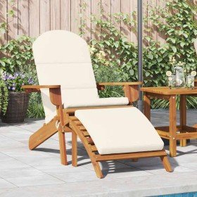 Silla de jardín Adirondack con reposapiés madera maciza acacia