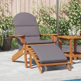 Silla de jardín Adirondack con reposapiés madera maciza acacia
