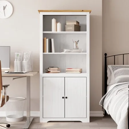 BODO bookcase solid white and brown pine wood 80x40x172cm by vidaXL, Bookcases and shelves - Ref: Foro24-355057, Price: 190,6...