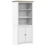 BODO bookcase solid white and brown pine wood 80x40x172cm by vidaXL, Bookcases and shelves - Ref: Foro24-355057, Price: 190,6...