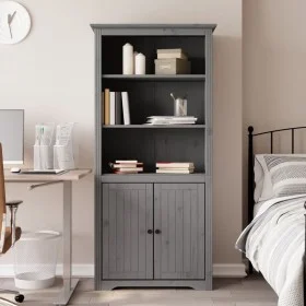 BODO solid pine wood bookcase in gray, 82x40x173 cm by vidaXL, Bookcases and shelves - Ref: Foro24-355058, Price: 185,28 €, D...