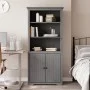 BODO solid pine wood bookcase in gray, 82x40x173 cm by vidaXL, Bookcases and shelves - Ref: Foro24-355058, Price: 185,28 €, D...