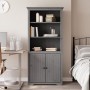 Librería BODO madera maciza de pino gris 82x40x173 cm