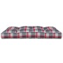 Cojín para sofá de palets tela a cuadros rojo 120x80x12 cm