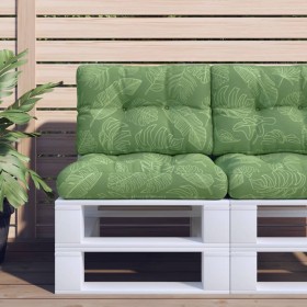 Cojín para palés tela estampado de hojas 50x40x12 cm Cojín para palés tela estampado de hojas 50x40x12 cm