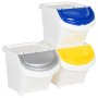 Stackable trash cans with lid 3 pcs PP white 78 L by vidaXL, Garbage cans and trash cans - Ref: Foro24-364068, Price: 71,38 €...