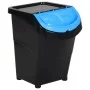Stackable trash cans with lid 3 pcs PP black 120 L by vidaXL, Garbage cans and trash cans - Ref: Foro24-364071, Price: 102,95...